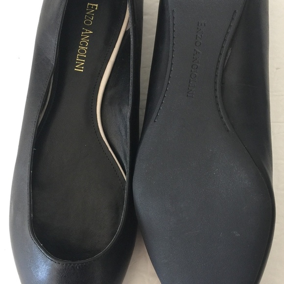 Enzo Angiolini Black Leather Pointy Flats 10.5 NEW - Picture 5 of 8
